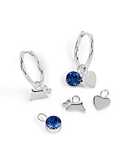 Radley Silver Plated Huggie Earring and Charm Set