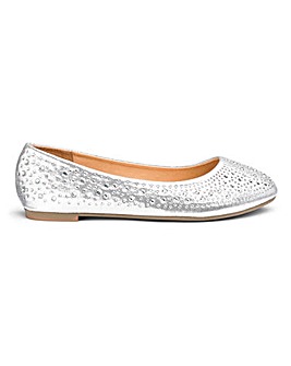 silver flat shoes wide fit