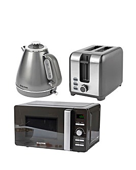 Salter Cosmos Bundle - 1.7L Kettle, 2 Slice Toaster, 20L Digital Microwave