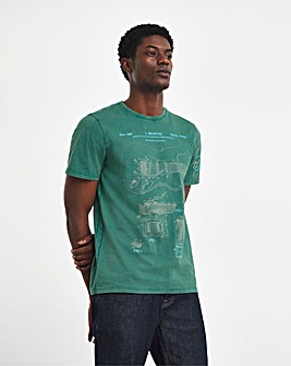 Joe Browns Blue Print T-shirt Long Length