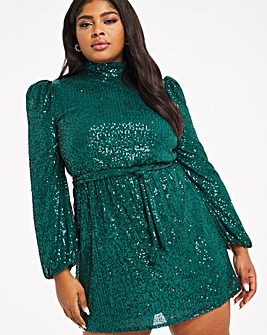 Little Mistress Emerald Sequin Dress