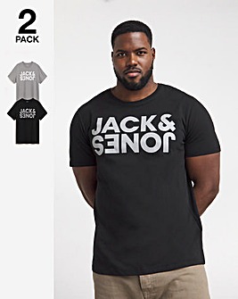 Jack & Jones Black 2 Pack T-Shirt