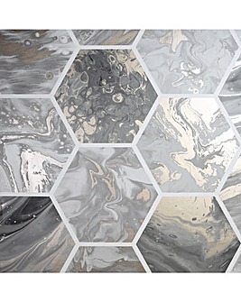 Arthouse Marbled Hex Wallpaper