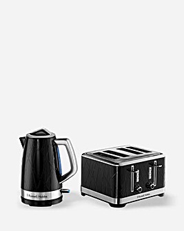 Russell Hobbs Structure Black Kettle & Toaster Bundle