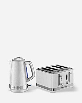 Russell Hobbs Structure White Kettle & Toaster Bundle