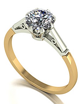 9ct Gold Moissanite Solitaire Ring
