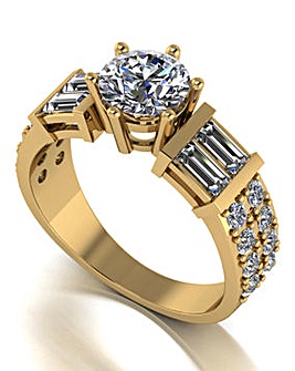 9ct Gold Moissanite Ring