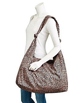 Oversized Leopard Print Shopper Bag