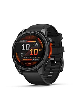 Garmin Fenix 8 47mm Amoled Smart Watch - Slate Grey with Black Silicone Band