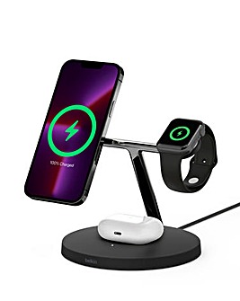 Belkin BoostCharge Pro 3-in-1 Wireless Charger w MagSafe Charging 15W Black