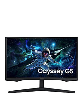 Samsung 27in Odyssey G5 QHD 165Hz 1ms VA LCD Curved Gaming Monitor - Black