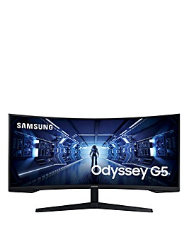 Samsung 34in Odyssey G5 UWQHD 165Hz 1ms VA LCD Curved Gaming Monitor - Black