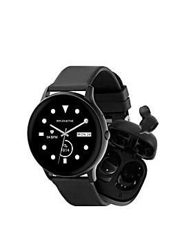 Reflex Active Series 36 Black Smart Watch and True Wireless Sound Earbud Set