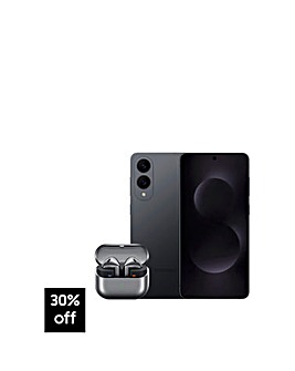 Samsung Galaxy S25 Edge 256GB Black & Samsung Galaxy Buds3 Silver Bundle