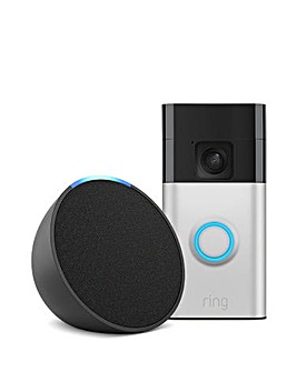 Amazon Echo Pop Smart Speaker with Ring Video Doorbell