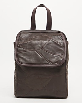 Leather Patchwork Mini Backpack