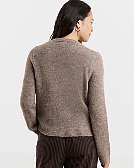 Mocha Crew Neck Cardigan