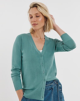Teal V Neck Cardigan