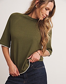 Anthology Contrast Trim Short Sleeve Boxy Tshirt