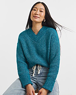 Teal V Neck Jumper