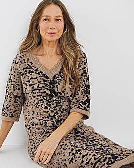 Animal V Neck Dress