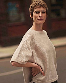 Sequin Short Sleeve Jumper
