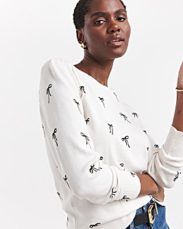 Spot Print Crew Neck Jumper