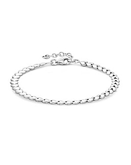 Sterling Silver 925 Heart Row Bracelet