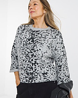 Animal Print Short Sleeve Jumper