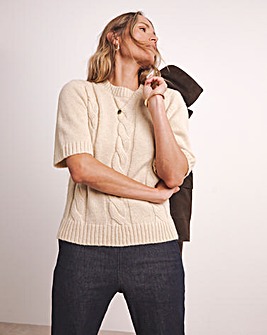 Anthology Cable Knit Short Sleeve Jumper