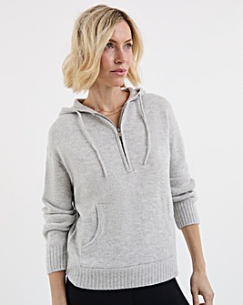 Half Zip Knitted Hoodie
