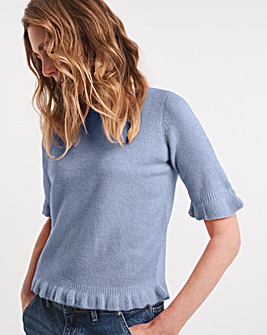 Frill Knit Short Sleeve Jumper