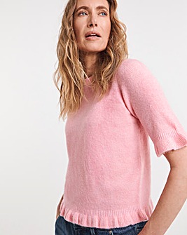 Frill Knit Short Sleeve Jumper