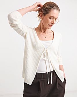 Ribbed Tie Front Cardigan