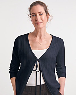 Ribbed Tie Front Cardigan