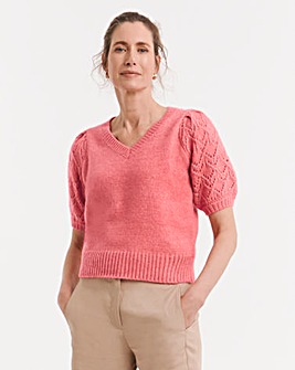 Pointelle Short Sleeve Jumper