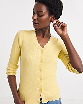 Scallop Hem Knitted Cardigan