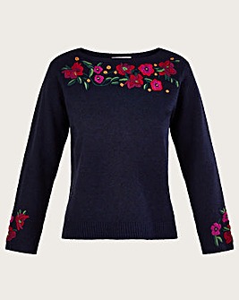 Monsoon Floral Embroidered Jumper