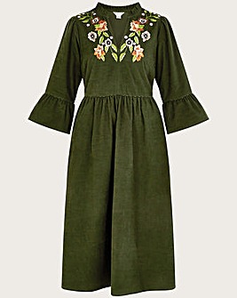 Monsoon Embroidered Floral Cord Dress