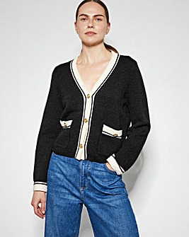 Monsoon Pia Contrast Trim Cardigan