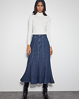 Monsoon Fran Seam Denim Maxi Skirt