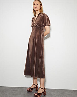 Monsoon Veronique Velvet Bow Midi Dress