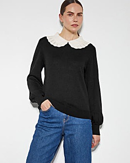 Monsoon Cleo Pointelle Collar Jumper