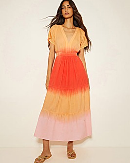 Monsoon Maya Dip Dye Tiered Midi Dress