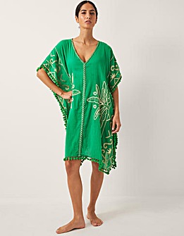 Monsoon Penny Tassel Embroidered Kaftan