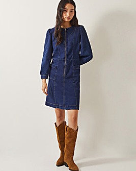 Monsoon Katlyn Zip Denim Mini Dress