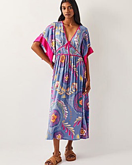 Monsoon Monika Floral Print Midi Dress