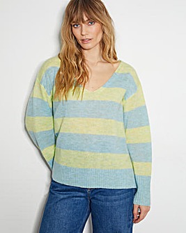 Monsoon Sable Stripe V-Neck Jumper