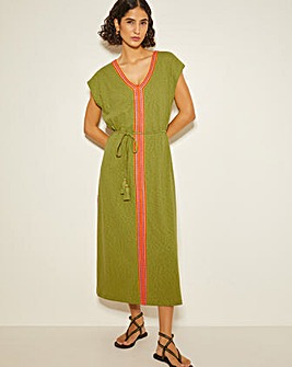 Monsoon Estela Jersey Embroidered Kaftan