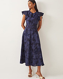 Monsoon Josie Floral Jacquard Midi Dress